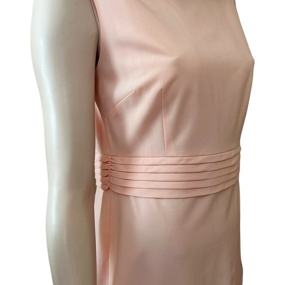 J. CREW 365 Dress Refined Wool Blend Pale Pink Sleeveless Sheath Pleated Waist - Picture 9 of 14